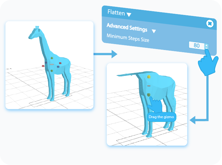 Customize the Minimum Step Size setting for the Flatten tool